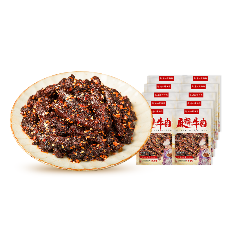 廖记棒棒鸡 麻辣牛肉干 40g*10袋 新日期 46.9元（需用券）