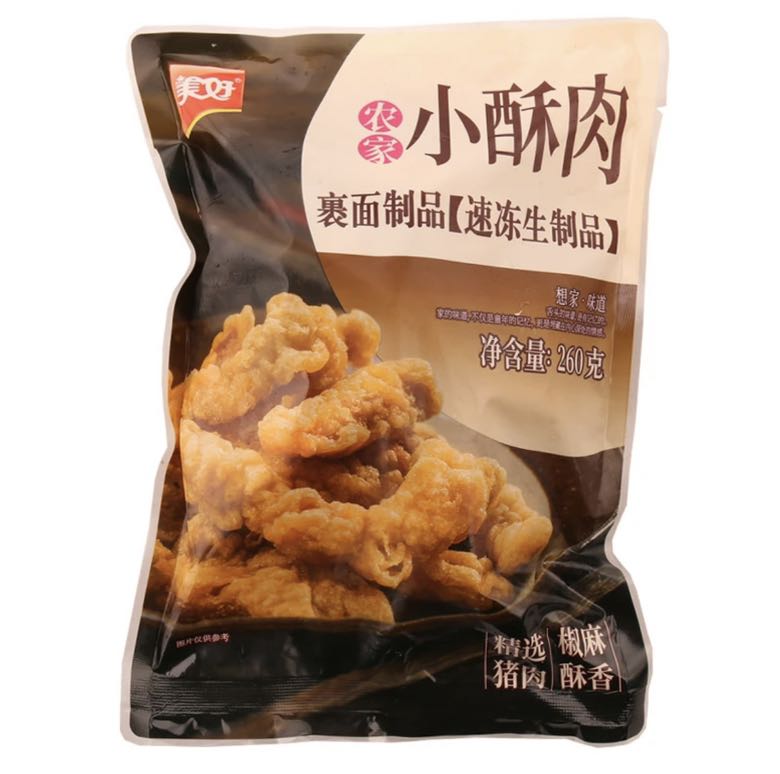 美好 农家小酥肉 260g*6袋（赠香辣蘸料2袋） 48.89元（需用券）
