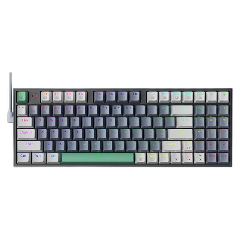 机械师 K500 94键 有线机械键盘 灰色 环诺茶轴 RGB 239元