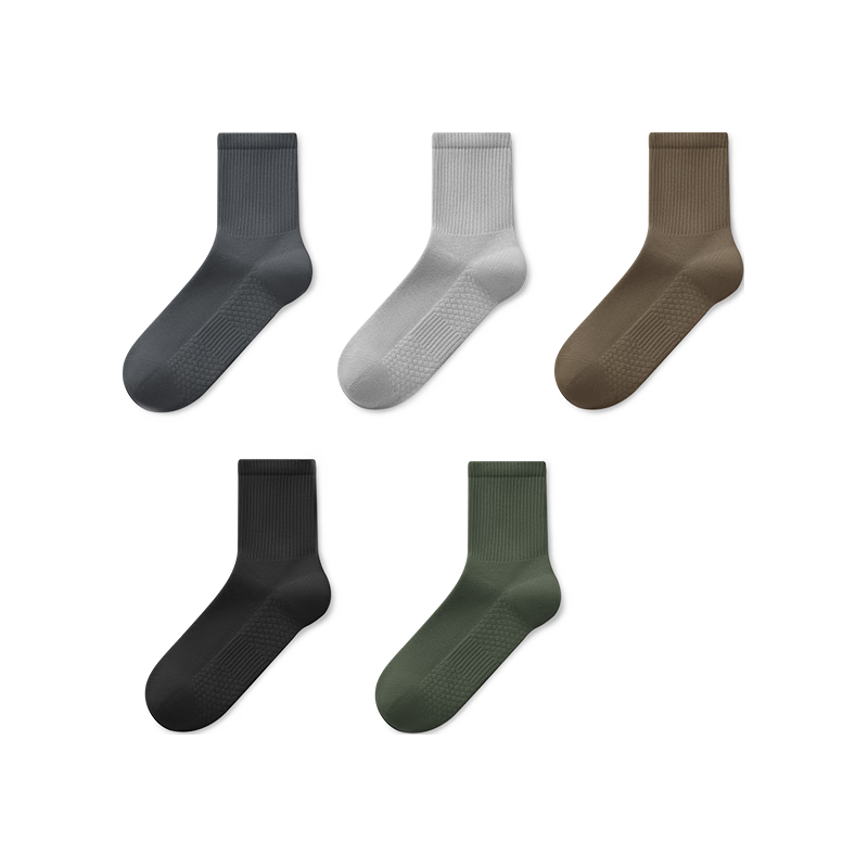 YOUKESHU 男士袜子男纯棉7A级抗菌中筒袜秋冬季吸汗透气防臭抗起球休闲袜男 
