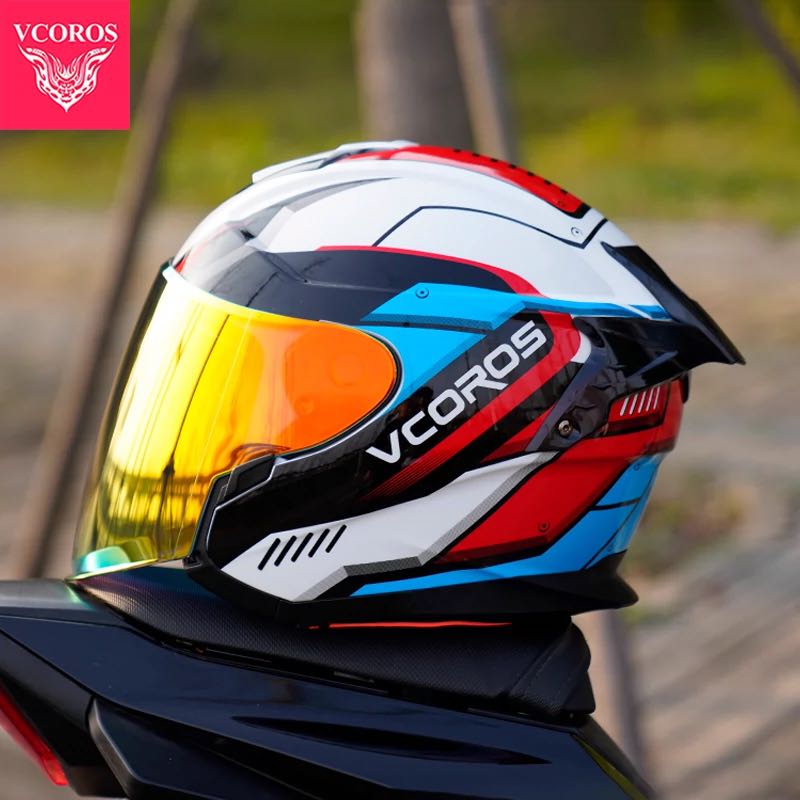 VCOROS 四分之三盔夏季男女摩托车头盔双镜片半盔机车电动车安全帽 202.55元