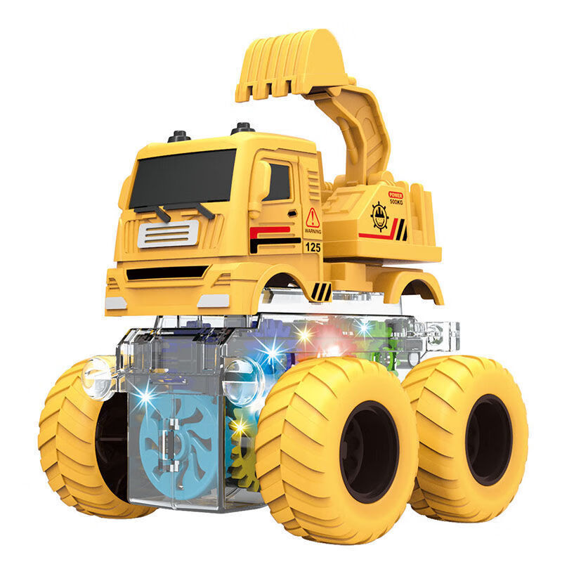 竺古力 儿童发光玩具车挖土机 透明齿轮惯性车 8.9元包邮（需用券）