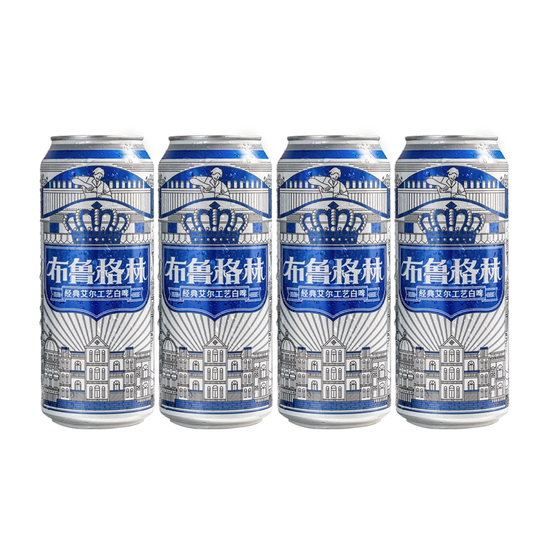 SNOWBEER 雪花 比利时风味啤酒布鲁格林 500ml*4听 经典白啤（全麦芽） ￥14.9