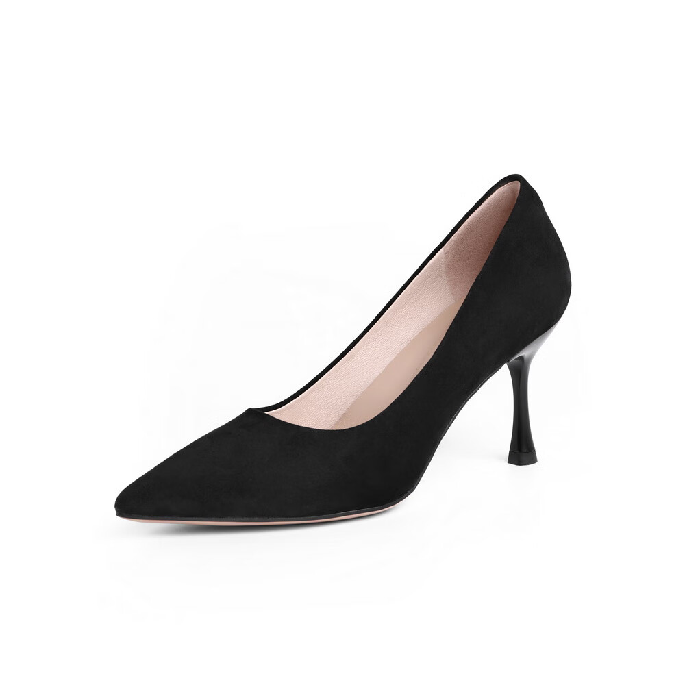 BeLLE 百丽 简约高跟鞋女23春商场正装单鞋BDA15AQ3 黑色羊绒-宽版 40 420.38元（