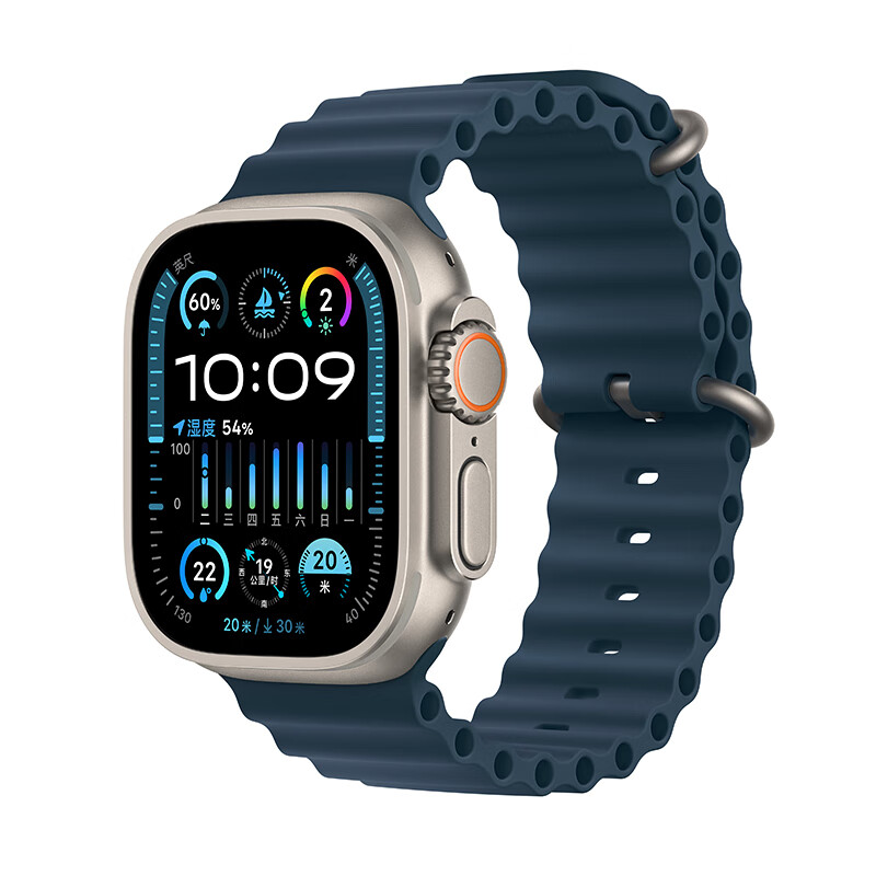 百亿补贴：Apple 苹果 Watch Ultra2 智能手表 49mm 钛金属 蓝色 海洋表带 5458元