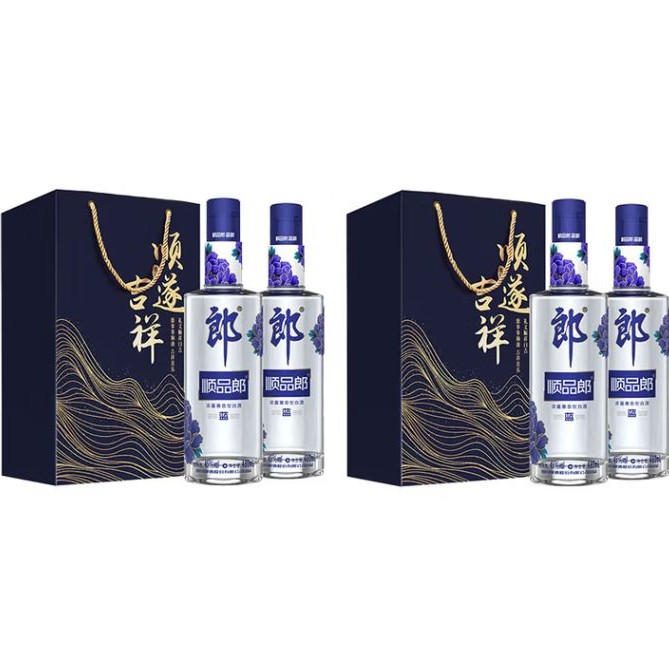 郎酒 顺品郎 蓝顺 45%vol 兼香型白酒 480ml*2瓶 礼盒装*2盒 175.6元（需用券）