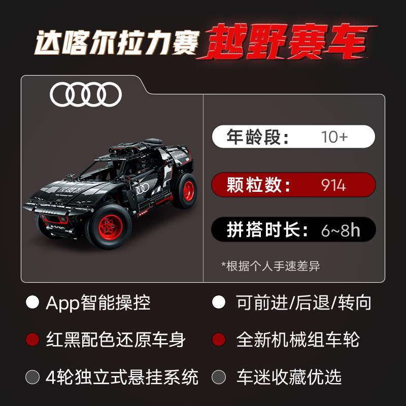 88VIP：LEGO 乐高 奥迪 RS Q e-tron42160儿童拼插积木玩具官方10+ 939.55元（需用券