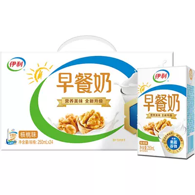 伊利 核桃早餐奶 250ml×24盒 整箱 核桃味 33.9元