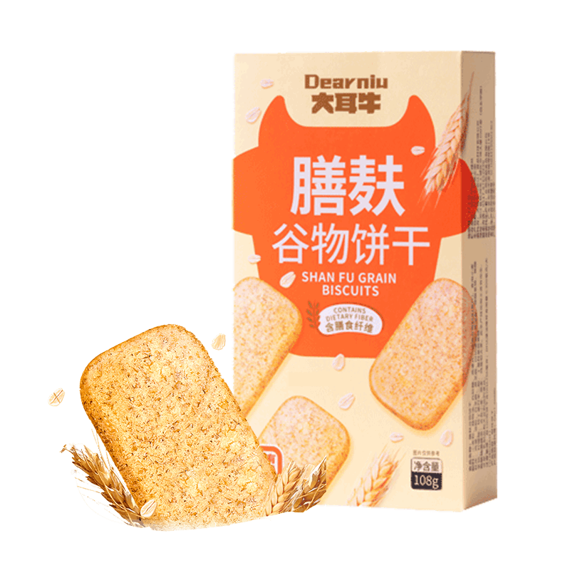 大耳牛 谷物饼干 原味 108g 13.85元（需领券，合4.62元/件）