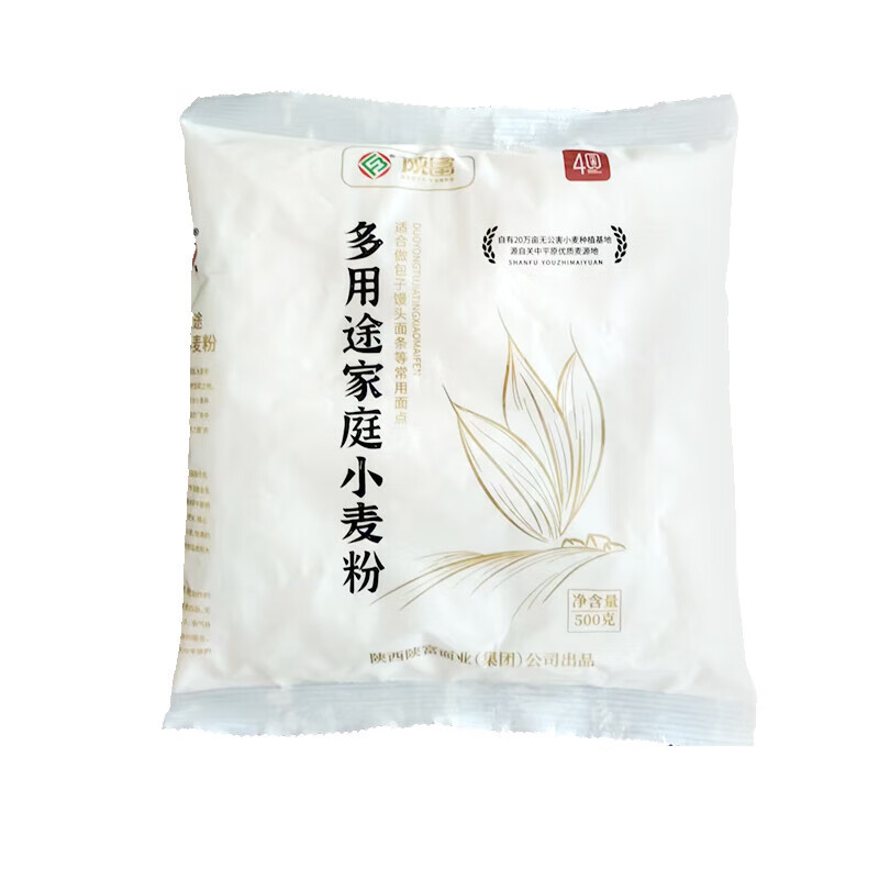 陕富 通用中筋面粉 500g 1.7元（需领券）