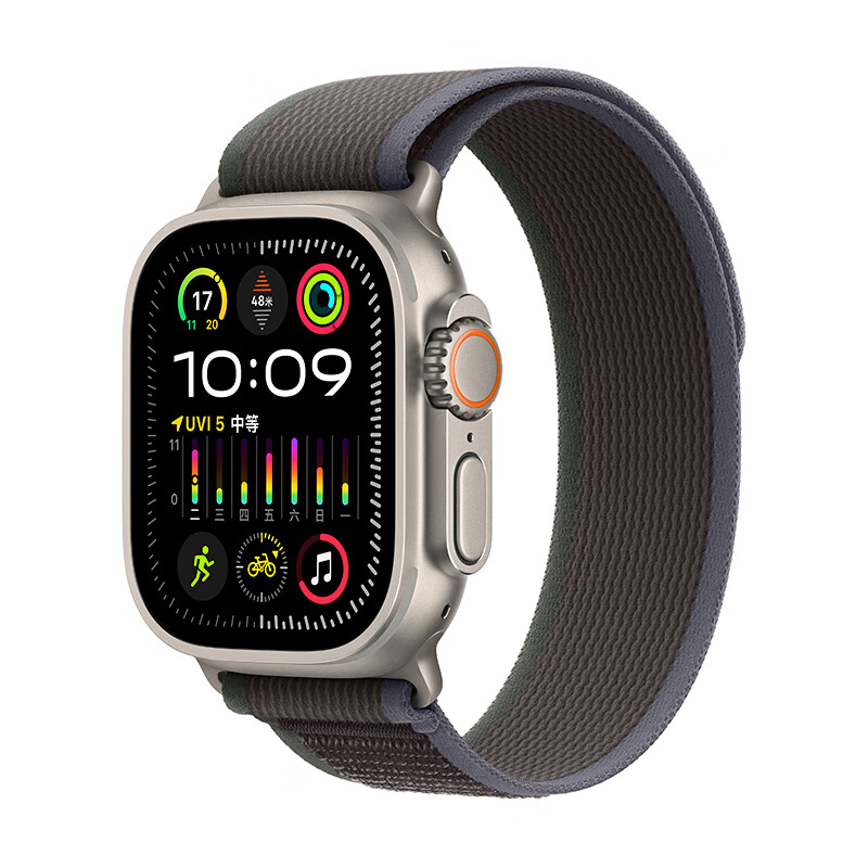 百亿补贴：Apple 苹果 Watch Ultra 2 智能手表 GPS+蜂窝版 49mm 钛金属 绿配灰色 野