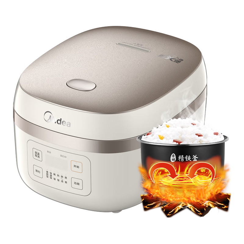 美的 IH电磁加热 电饭煲 精铁釜内胆 可拆盖板 4L 338.1元