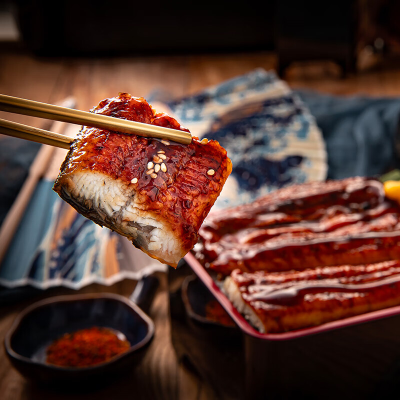 鳗鲡堂 日式蒲烧烤鳗鱼段100g 加热即食 出口日本29年 生鲜鱼类海鲜制品 十
