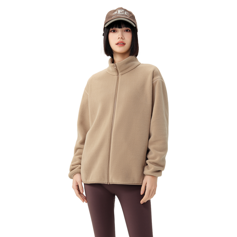 88VIP：雪中飞 2024秋男女摇粒绒立领外套纯色户外休闲百搭外套 103.55元