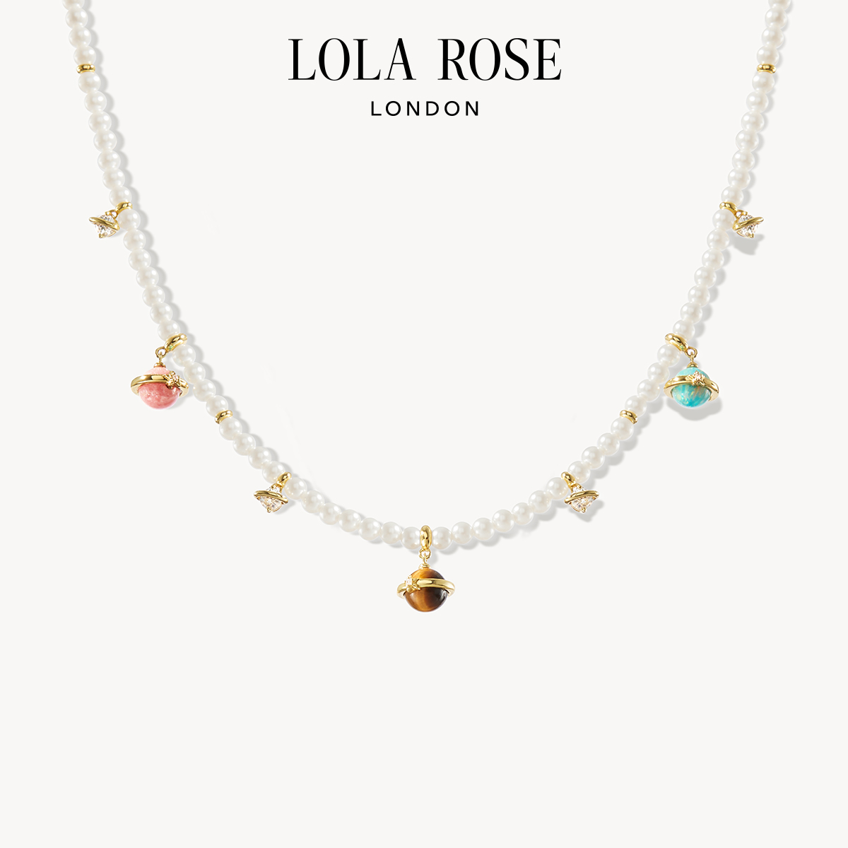 LOLA ROSE Heliocentric日心说系列 LR50611 星球玉石项链 45cm 1180元