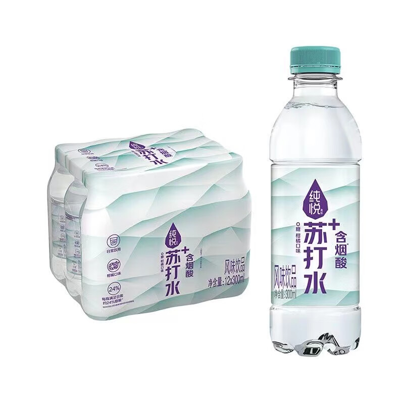 Coca-Cola 可口可乐 纯悦 0汽0卡0脂 烟酸苏打水 整箱装 300ml*12瓶 ￥18.91