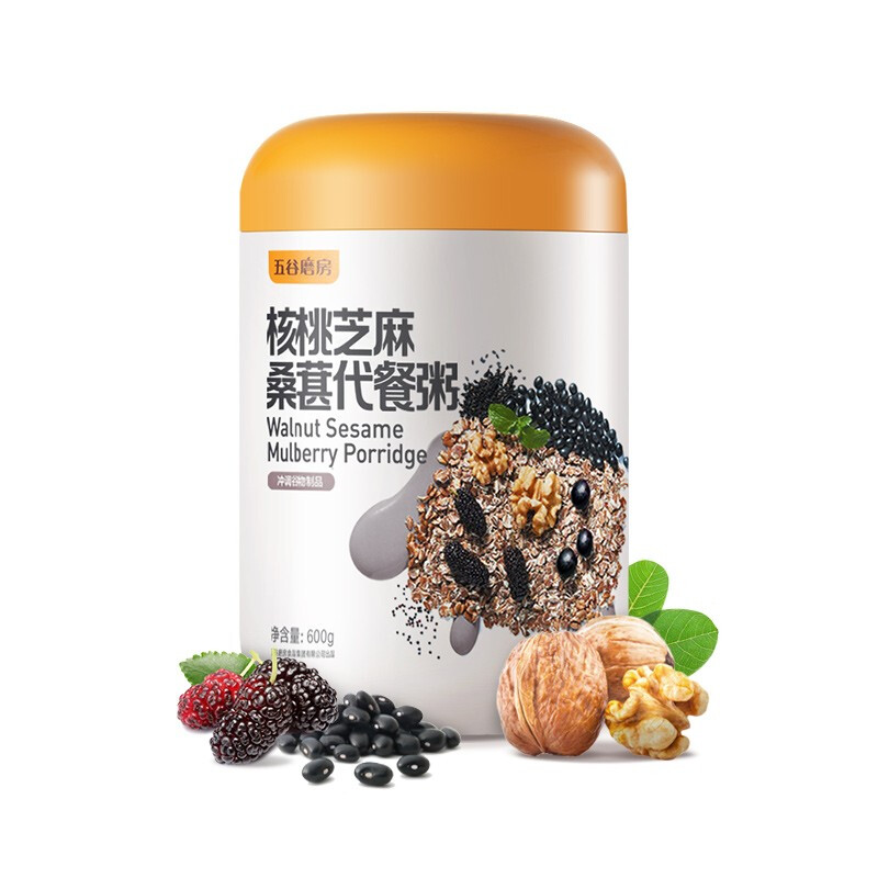 五谷磨房 核桃芝麻桑葚代餐粥 600g 64.9元