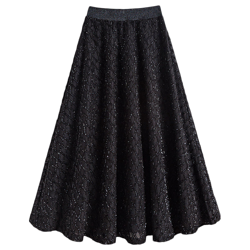 莎妮朵罗 女士针织毛呢半身裙 秋冬高腰格子大裙 38.9元（需用券）