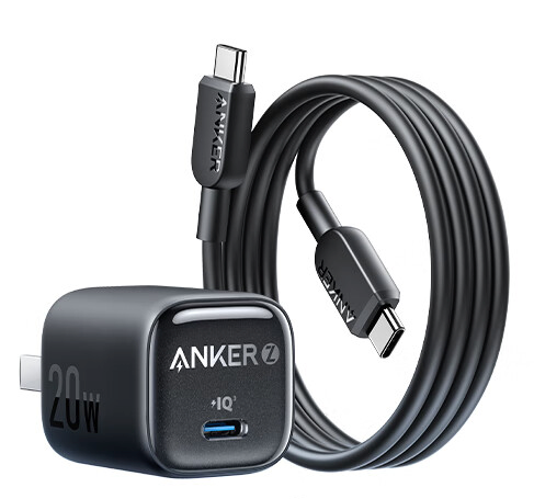 移动端、京东百亿补贴：Anker 安克 A2698 冰点充电器 20W+C-C数据线 0.9m 45.78元