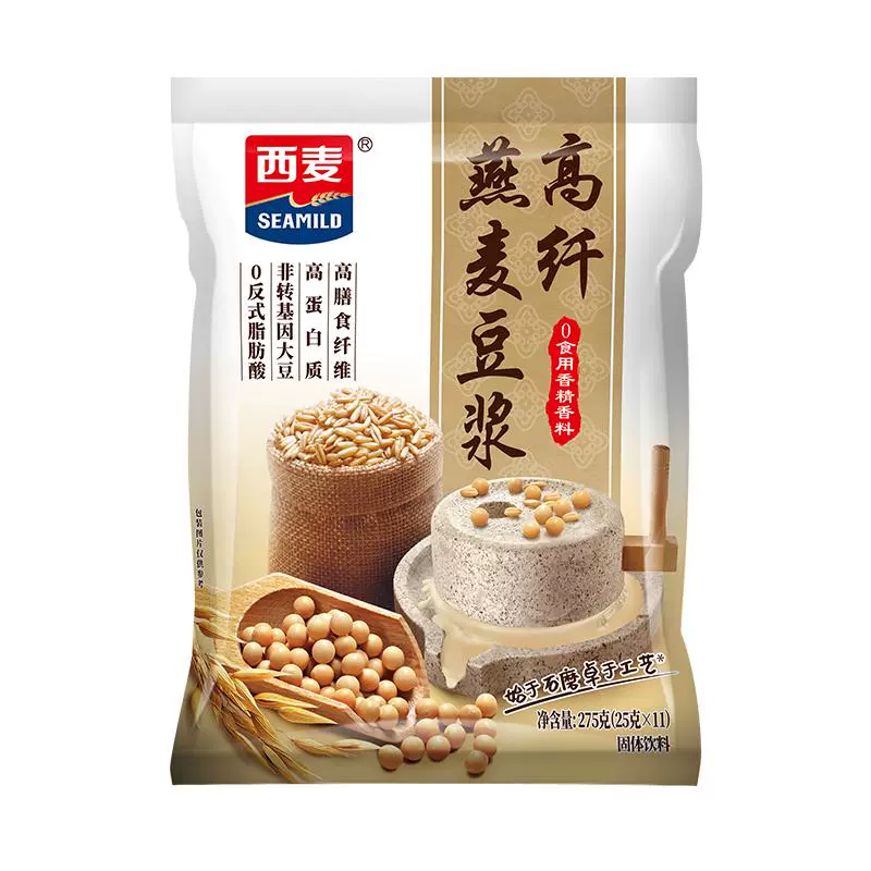 SEAMILD 西麦 高纤燕麦豆浆粉 11包共275g ￥9.9