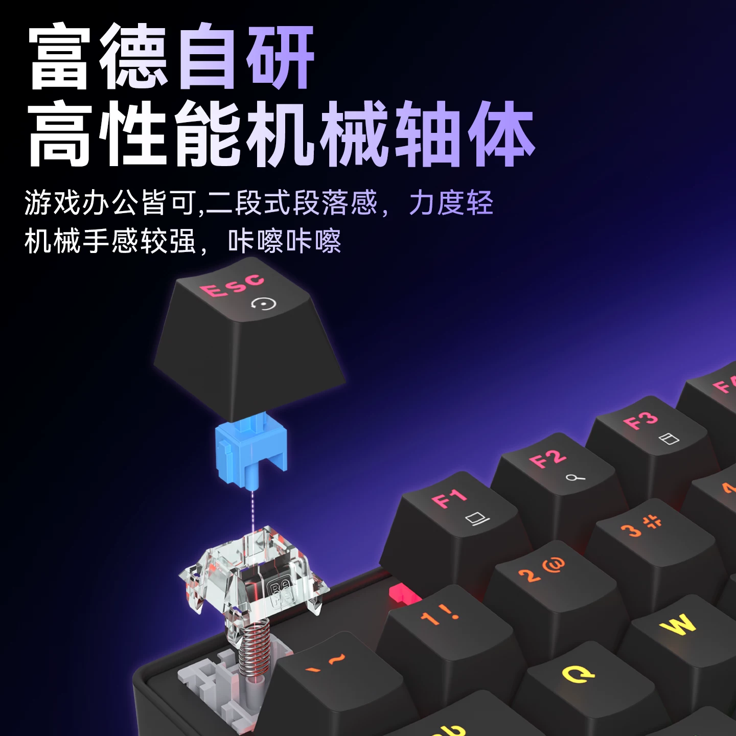 富德 F900青轴机械键盘 89元 - 清风线报