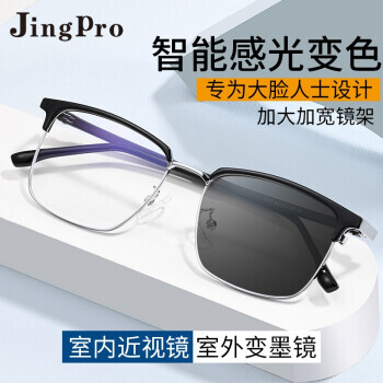 PLUS会员：JingPro 镜邦 1.60防蓝光变色镜片*2片+超轻合金/钛架/TR镜架(适合0-400度) 138元包邮（双重优惠）