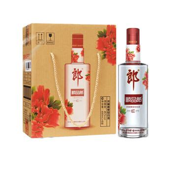 LANGJIU 郎酒 顺品郎480红款兼香型光瓶白酒 45度 480mL 6瓶 手提版 ￥219