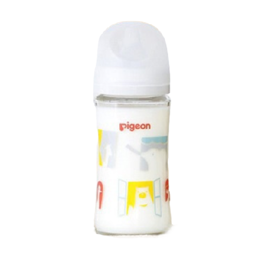 Pigeon 贝亲 母乳实感第3代PRO系列 玻璃奶瓶 240ml 动物园白色 M 3月+ 60元