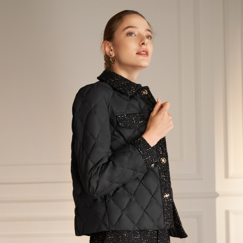 BOSIDENG 波司登 奥莱女装短款鹅绒云感轻柔面料金属扣时尚气质羽绒服 389元