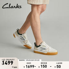 Clarks 其乐 艺动系列男鞋街头潮流舒适拼色运动鞋休闲厚底滑板鞋 白色/绿色