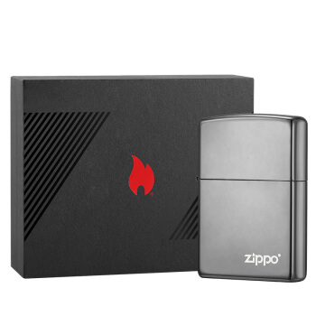 ZIPPO 之宝 打火机黑色礼盒套装 黑冰商标-镀黑铬 镭射（不含油） 126.96元（