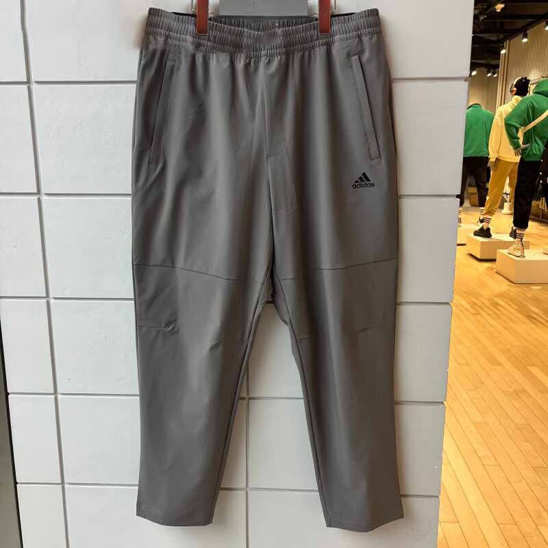 adidas 阿迪达斯 运动裤男裤2024春季运动服梭织宽松直筒裤九分裤IT3981 IT3982碳