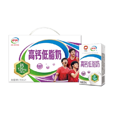 再降价:伊利 高钙低脂牛奶 250ml×21盒 30.57元+淘金币4.23元