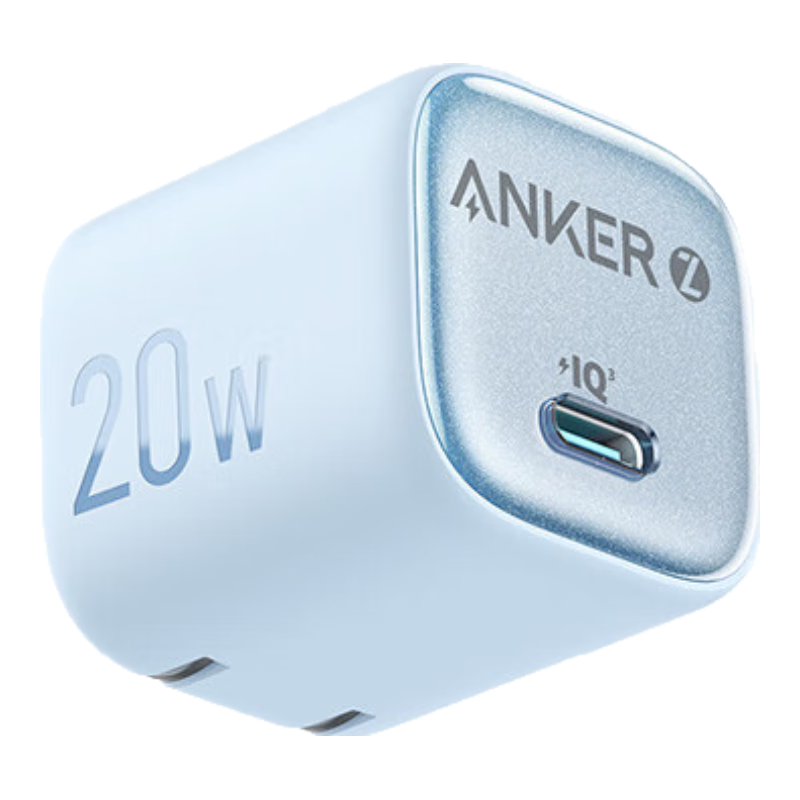 百亿补贴、PLUS会员：ANKER安克 快充苹果充电器 氮化镓20W 蓝色 39.3元包邮