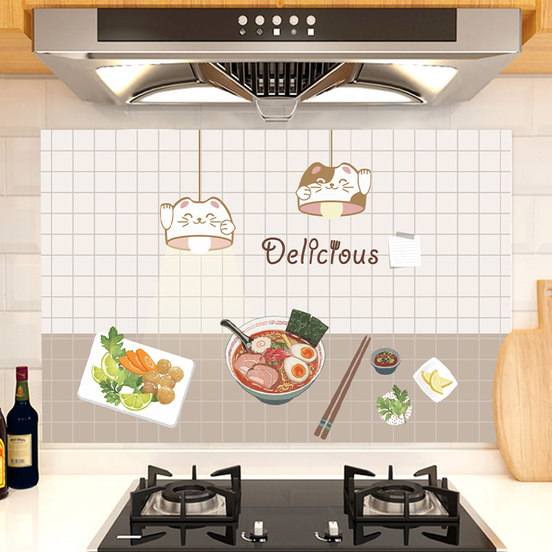 foojo富居厨房防油贴纸自粘防水耐高温加厚灶台墙贴纸墙壁墙面装饰