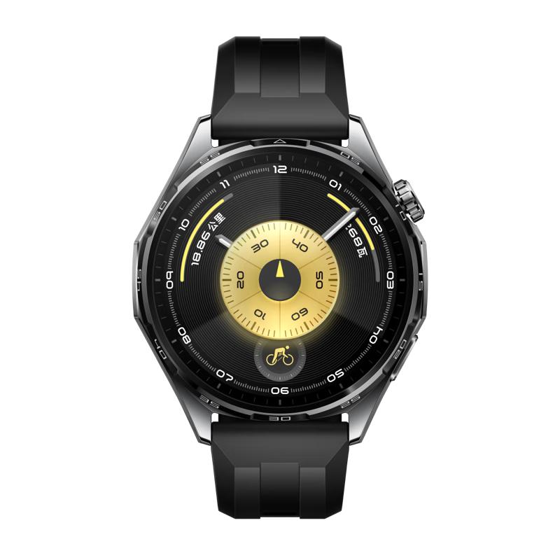 华为 WATCH GT 6 智能手表 46mm 雅丹黑 氟橡胶表带（北斗、GPS、血氧） 1077.8元