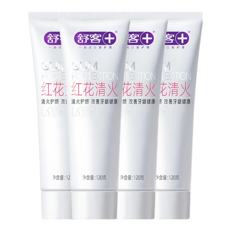 舒客 红家庭装4支装 红花清火*2+专效防蛀*1+美白*1支 27.9元（需用券）