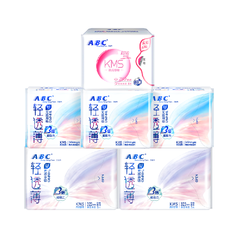 ABC 卫生巾组合套装 38片 36.18元