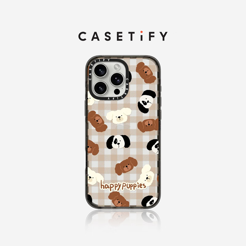 CASETiFY 快乐小狗 boboland 适用于 iPhone16/15/Pro/Max 手机壳 透明黑框 iPhone 13 Pro Ma