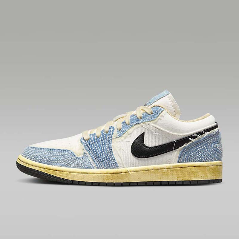 NIKE 耐克 Jordan 1 Low AJ1牛仔蓝白复古做旧低帮篮球鞋FN7670-493 619元（需用券）