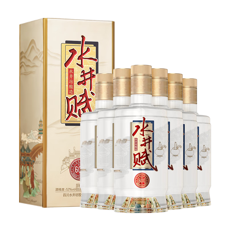 PLUS会员：水井坊 水井赋 52度 500ml*6瓶 整箱装 浓香型白酒 916.72元（合152.79元