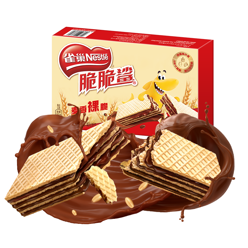 PLUS会员：Nestlé 雀巢 脆脆鲨 巧克力味威化饼干 176g 13.68元包邮（双重优惠）