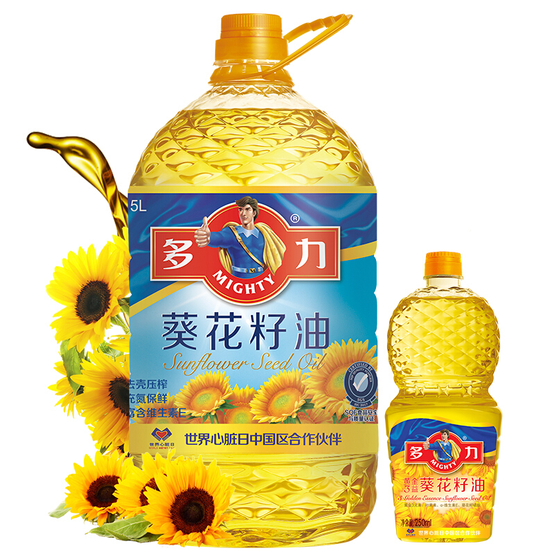 MIGHTY 多力 葵花籽油组合装 5L+238ml共2瓶 55.9元