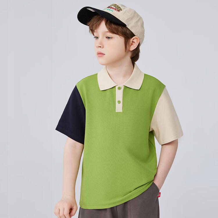 马克华菲 2024年夏季新款男童撞色短袖polo衫（110-160cm） 39.9元包邮