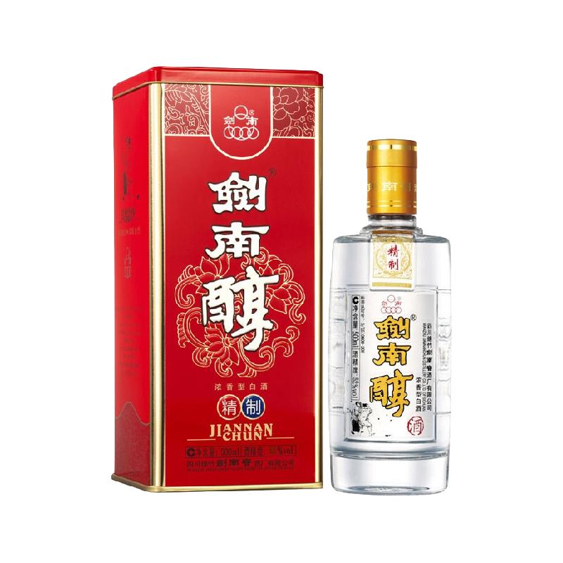 88VIP：剑南春 剑南醇 精制 52%vol 浓香型白酒 500ml 单瓶装 38元