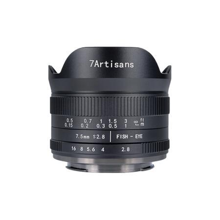 7artisans 七工匠 7.5mm F2.8 鱼眼镜头 富士X卡口 新款黑色 669.3元