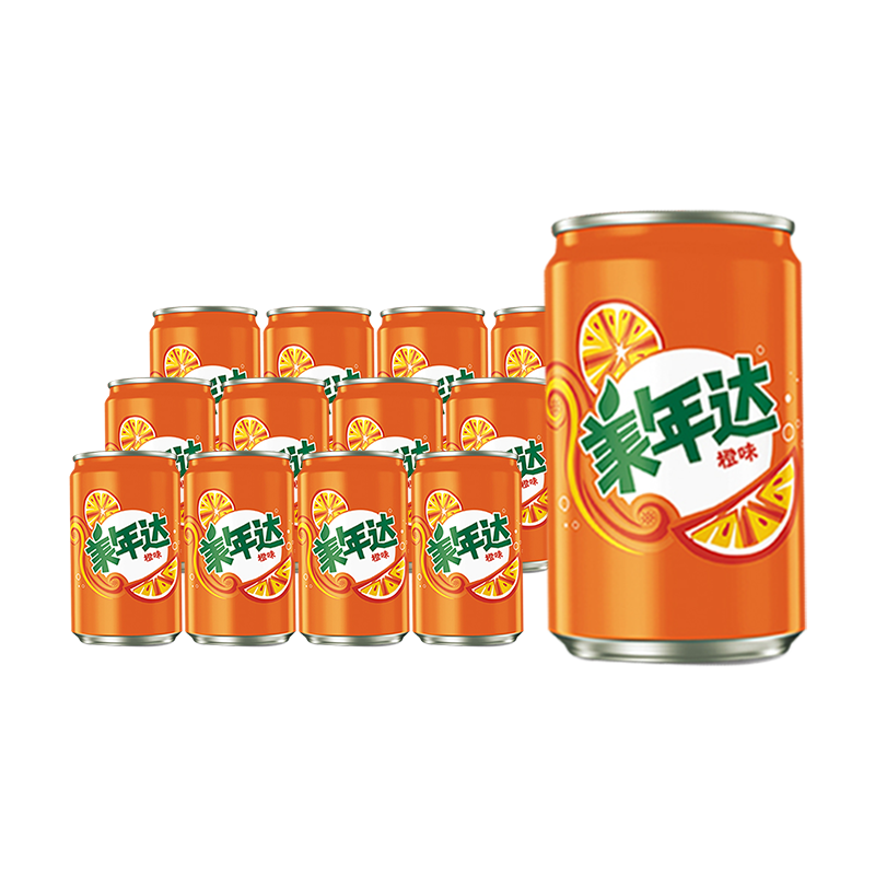 plus会员、概率券:百事可乐 美年达 Mirinda 橙味汽水 200ml*12听＊4件 28.8元包邮