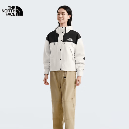北面 硬壳女2025春夏新款高腰短款挡风防雨耐用耐磨8DGK 沙丘白 XL 538元（需