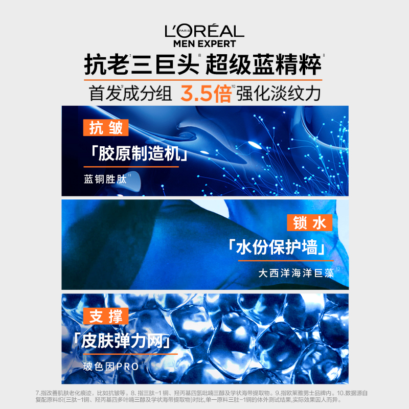 L'OREAL PARIS 欧莱雅男士紧致精华2ml*3+回购券 9.9元