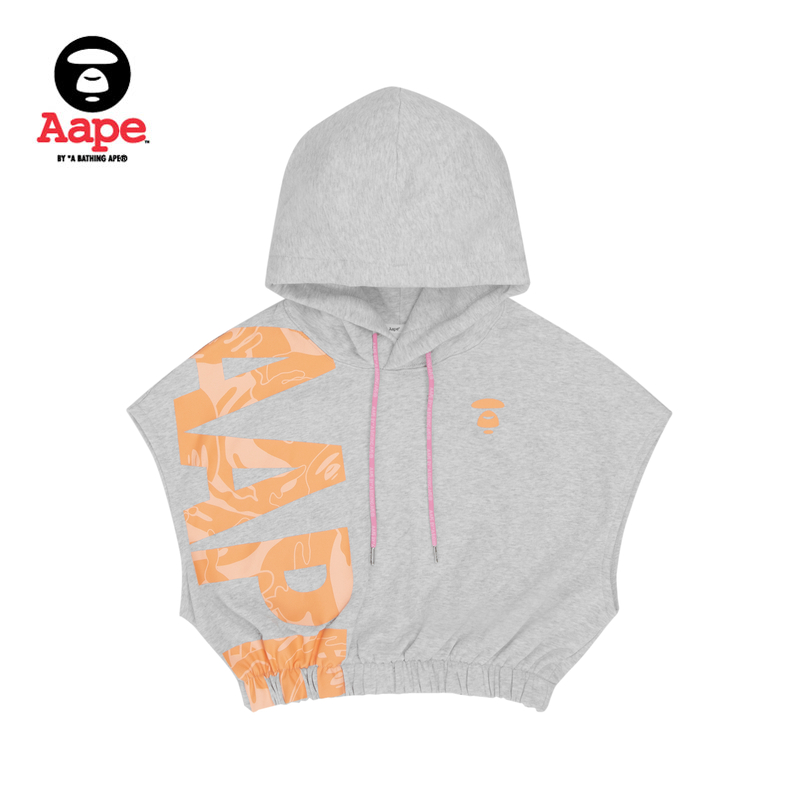 Aape 女装猿颜撞色印花短款连帽背心 AAPTKW0965XAI 284元